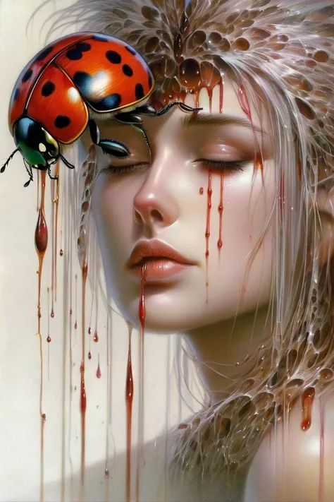 head.  Tension and pressure in the head .  details, luis royo style,Высокая details,  fantasy
Dull pain in the crown extending into the temples,  light with ,  as if the brain is enlarging or the skull is expanding.tingles on one side of the head. Vertigo....