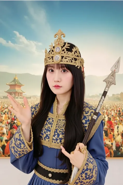 {
"prompt": "A female general from the Three Kingdoms period of China, wearing traditional armor inspired by the ancient Chinese military. She has long, flowing black hair, and a commanding presence. Her armor is intricately designed with golden details, a...