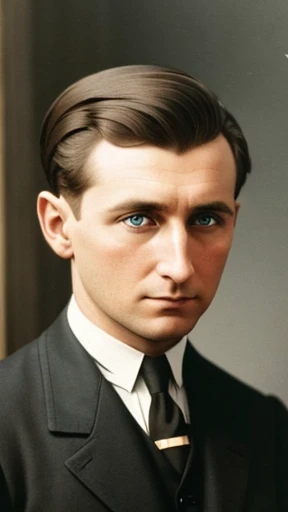  Colored photo: An Abramowicz Man with short hair focusing on his face 