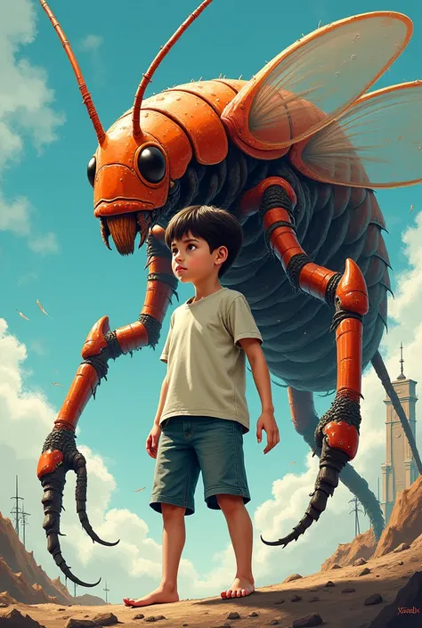 A boy looks like a cockroach anime