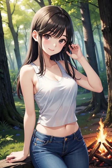 Takane Manaka, shiny brown long hair, beautiful brown eyes, smiling face, sparkling pupils, (fine grain), highly detailed eyes, highly detailed face, highly detailed eyes,, (masterpiece:1.2, best quality), 1 girl, cowboy shot,, 


cowboy shot,





 one gi...