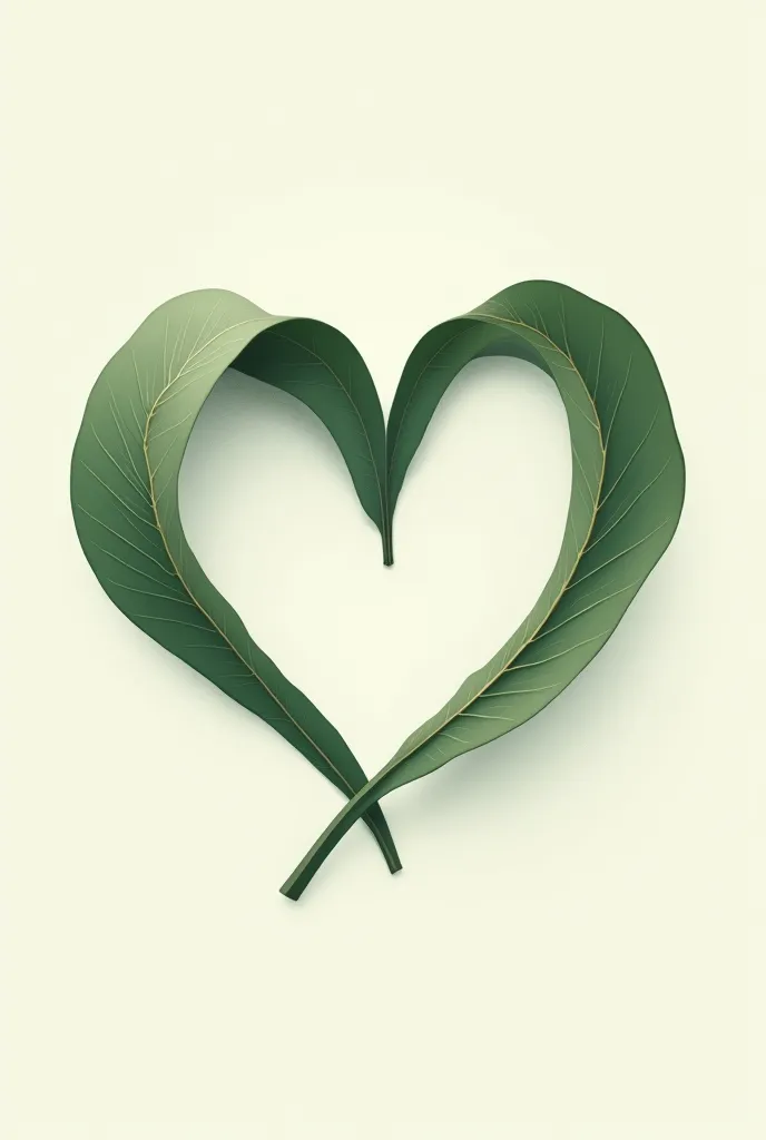 The shape of the logo is in the shape of a heart, but the heart consists of two eucalyptus leaves so that the eucalyptus leaves form a heart and inside it will be the name of my product 