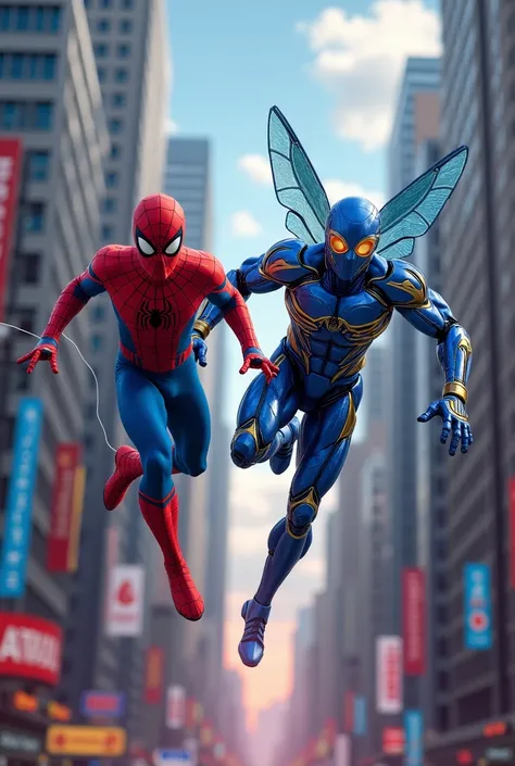 Spider man and blue beetle 