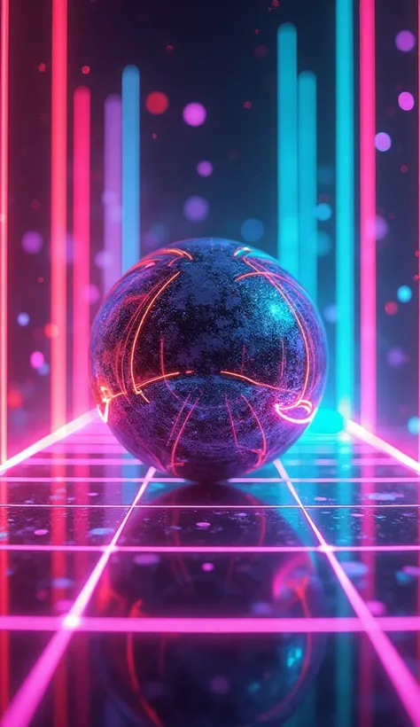  emphasizes the overall rainbow color Retrofuturism Grid :  High quality Instagram cover born from a retrofuturistic design,  features a neon grid ,  chrome texture , Planet element .  The central image area is surrounded by neon lines , And shine,  Hologr...