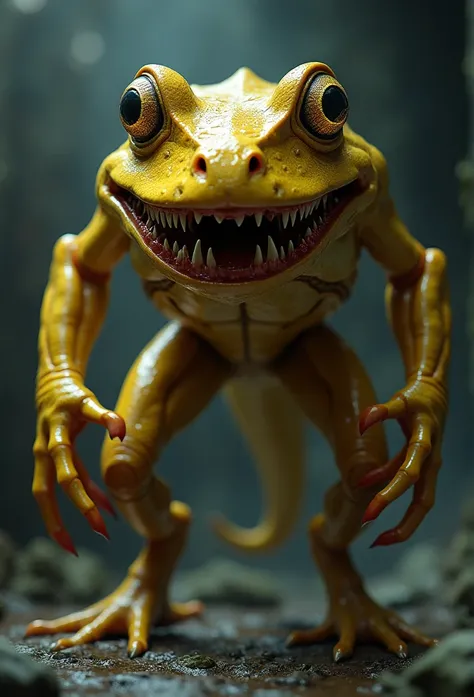 Demon Frog ,  Evil Toad, Two legs,Gold color