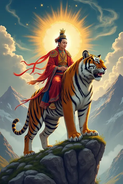 Generate Guru Rinpoche riding on tiger 