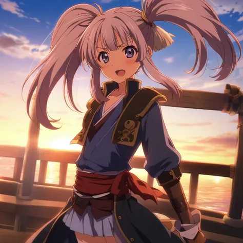 a pirate, Paren,Sunset, age 20 ,samurai,solo,  Double tails, anime, 