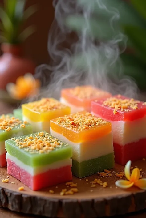 When Thai sweets, layered sweets, are heated