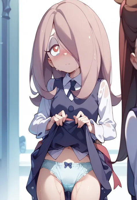  Masterpiece, Hi-Res, top quality,8k
(Sucy Manbavaran,young,Little Witch Academia)
( I'm embarrassed)

(skirt lift up,cute panties) is wet from,Love juice