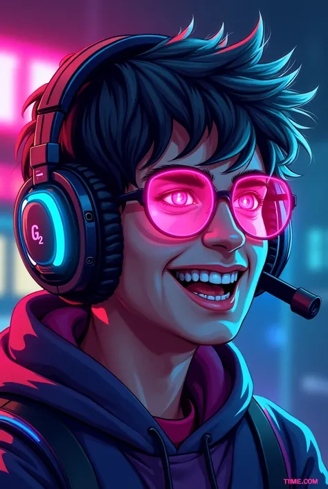 🎮  Energetic Gamer  :  A stylized avatar of you with a gaming headset ,  a dominant color and modern typography .

 A background neon lights and an intense expression {x} An exaggerated montage of your face with a funny expression and emojis {x} A pixel ar...