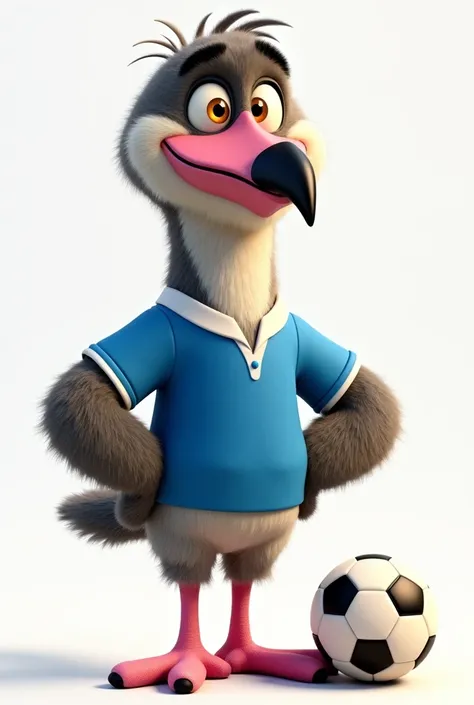 a friendly and charismatic male mascot for sports games that is a bird,  Pixar style.  Size:  The common caraway is a moderately sized bird . 
coloration: Its plumage is greyish brown and with some light shades of light green and pink.
Pico: The beak is re...