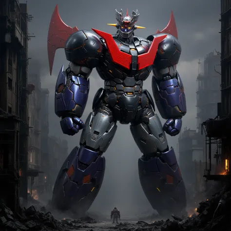   The hero Mazinger Z is 100 meters tall 　  towering over 100 meters in a forward leaning position   ,    towering 100 meters ahead   .  破壊された都市   towering over 100 meters in a forward leaning position ,  Fearsome Steel Genie  ,   in a huge structure with ...