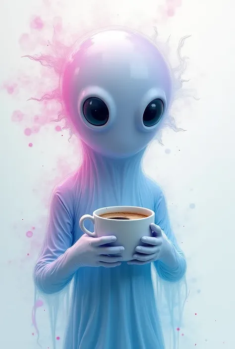 ☕🤍





Transparent faceless fractal ghost ghost Casper with eyes holds a cup of coffee 
white blue pink white 
Orchid 
closeup 
abstraction
ink Illustration
fractals smoke vortex
grotesque
surrealism 
minimalism 
digital art