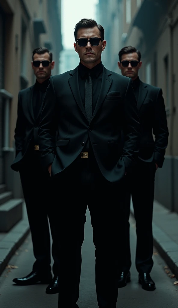 Men in black suits and glasses