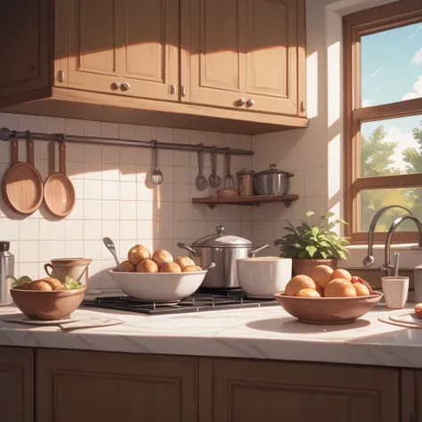 kitchen (((no people appearing, no characters appearing, no one in the image just scenery)))