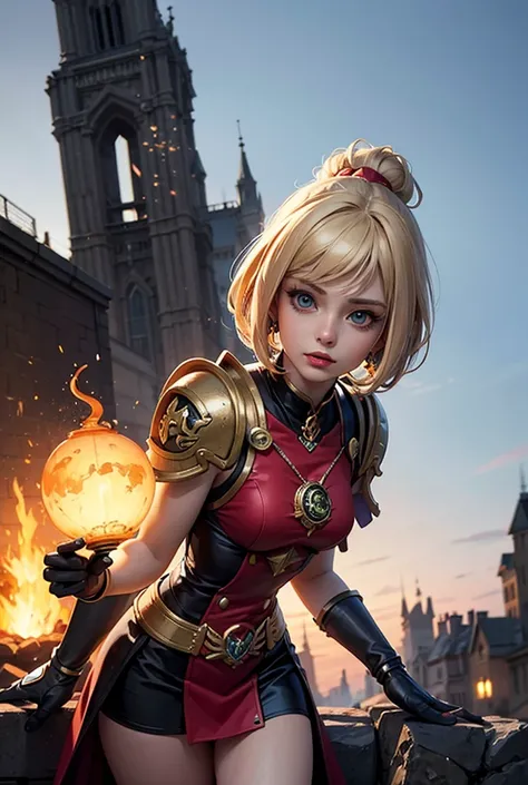 Create a magical girl In the style of Warhammer 40k