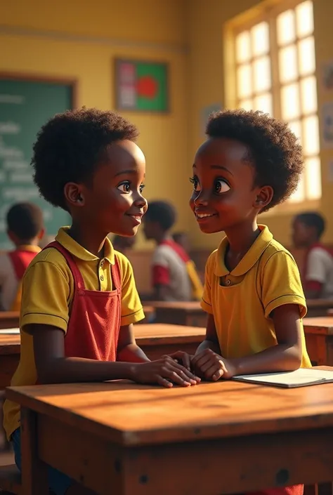 The images of a boy and a girl at school in Senegal 🇸🇳 