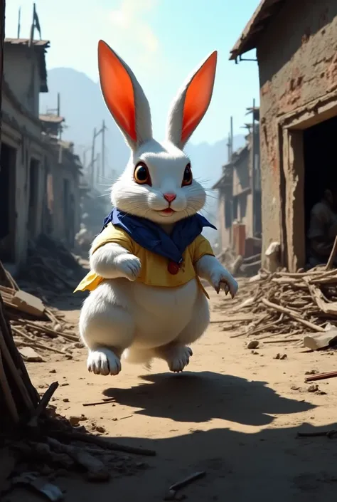 HQ image session, That rabbit running in a burned-out village