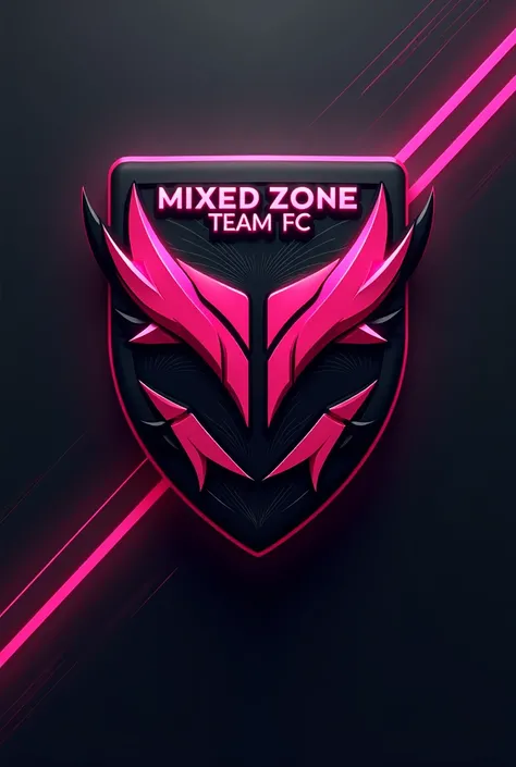  Make a black and pink team shield, With the name of the mixed zone team FC 