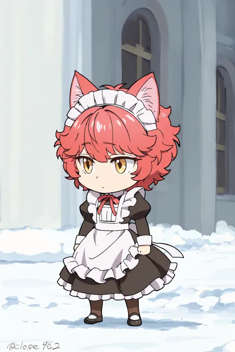 score_9,  score_8_up , score_7_up  BREAK source_anime,  chibi, big head,  , full body
BREAK
Josette,  1girl , cat girl, animal ears, Alone, maid, maid headdress, apron, cat ears, short hair, yellow eyes, maid apron, red hair, pink hair, juliet sleeves, puf...