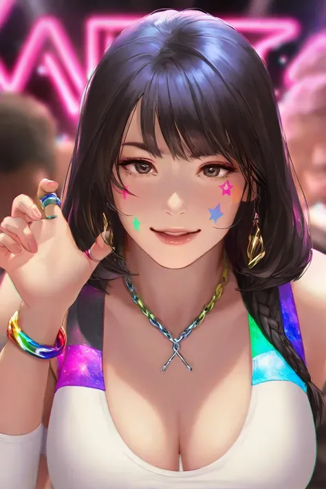 A popular Japanese female professional wrestler, she wears a colorful, rainbow-patterned ring costumeboyfriendkiss,,((((masterpiece)))), (( unity 8k wallpaper, photorealistic , (( detailed face )), ((nsfw)),