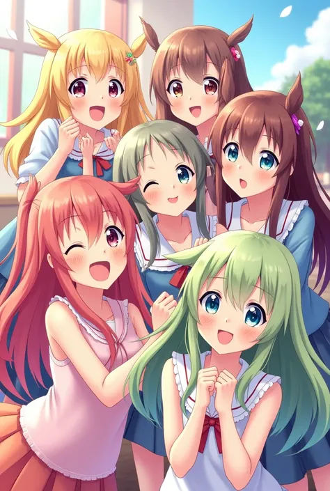 Smiling anime girls 