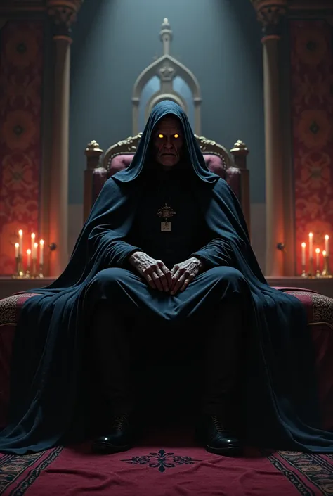 Darth Sidious in his bed in his castle 