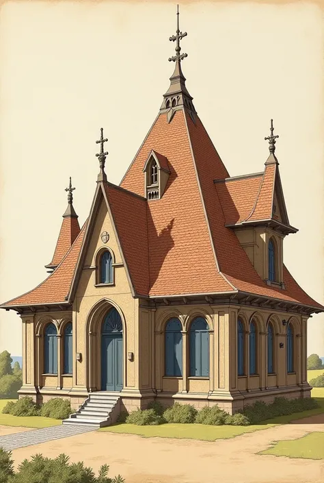 A single-storey bungalow influenced by the architectural theory of the French architect, who is famous for his 13th-century sketchbook, should exhibit a design primarily focused on Gothic architecture, incorporating elements such as ribbed vaults, pointed ...