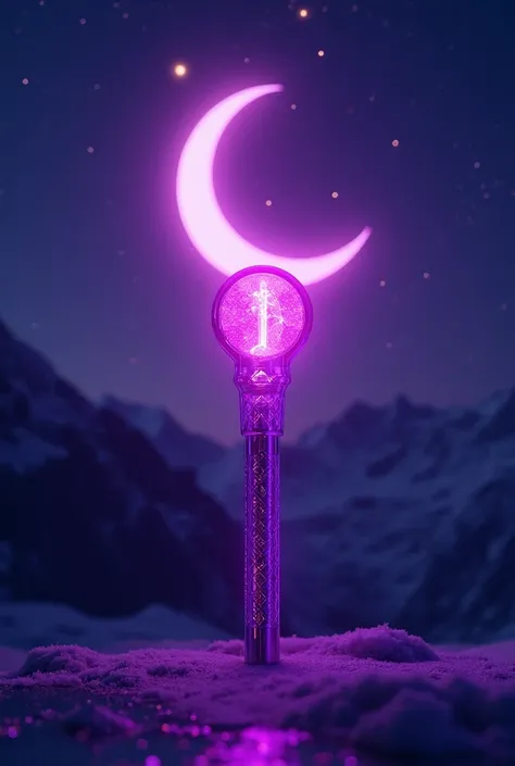 lightstick de ídolo kpop roxo com Lua 