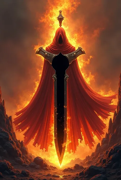 Make a sword like Cape Black in the center of the blade with volcanic rocks and around with dense flames