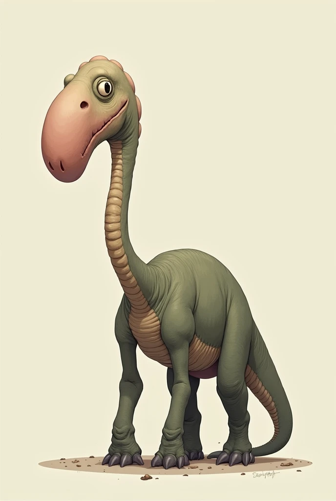 rée moi un diplodocus avec une tête de bite , ou le gland serai sa tête et le tronc son cou En dessin 