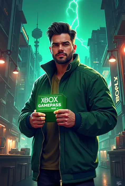 a picture of xbox gamepass by the name of rand that is the seller of game pass write down my phone number 07518628134 that is from Iraq and I want it to have the best design 