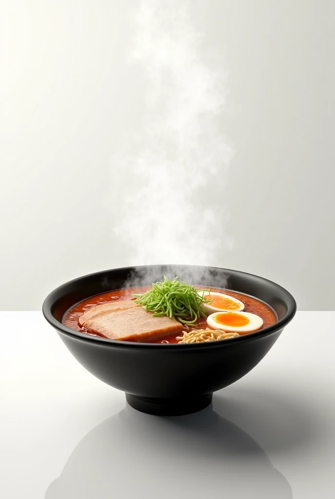 a bowl of ramen, white blank background