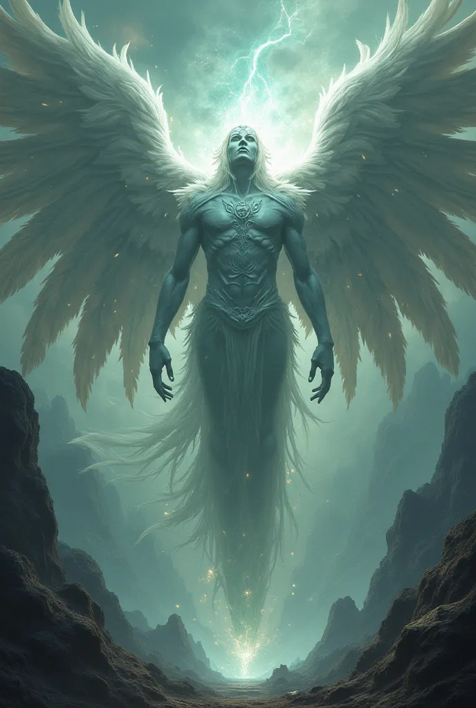 A frightening seraphim in huge shape