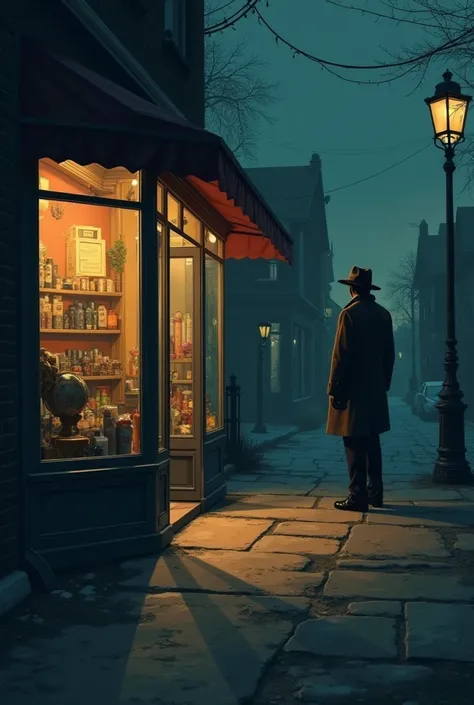 Write a short story about a detective investigating the murder of a shopkeeper in a small, quiet town.  The murder should appear to be a professional hit, but the motive is unclear.  The detective should discover a hidden connection to the victim's past, r...