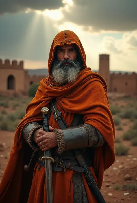 . History:
Description:
"A Moroccan warrior from the Almoravid dynasty, dressed in a historically accurate battle outfit. He wears a burnous (woolen cloak), leather armor, and carries a curved sword (Koumia ) at his side. His face is weathered, showing yea...