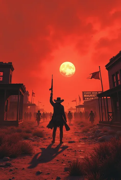 Create a cover with zombies in a Wild West apocalypse