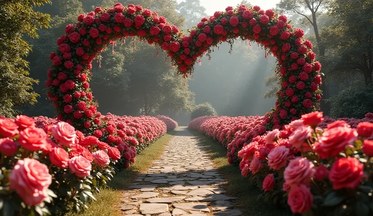 Heart shaped rose garden 