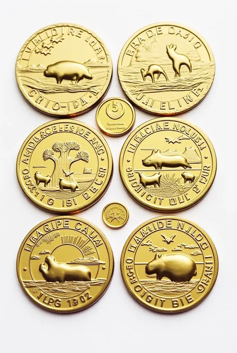 . I need to create the design of coins where the central element is a chigüiro or capybara.  The designs both on the front and back separated and not superimposed ;  important that the capybara is very faithful to its natural image .  And the details of th...