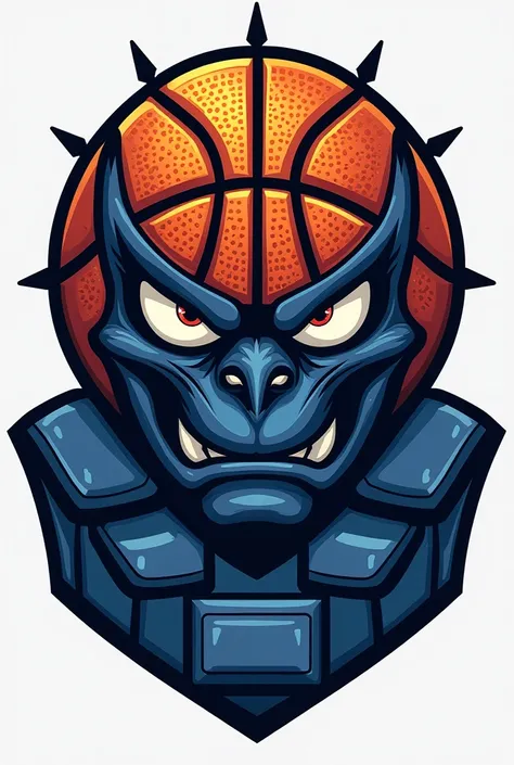  Sports logo in the basketball discipline, Where the team has the name POLIBANZ , Where can you see a ball wearing a blue military tactical vest, And with the face of a basketball with an aggressive look.
