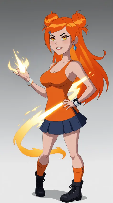 Genevieve "Gen" Tennyson (Gen 23)



Theme Color: Orange

Hairstyle: Twin buns with fiery orange streaks, looser and slightly wilder than her prime version

Eye Color: Bright amber-orange

Hair Color: Golden blonde with orange highlights

Skin Tone: Slight...