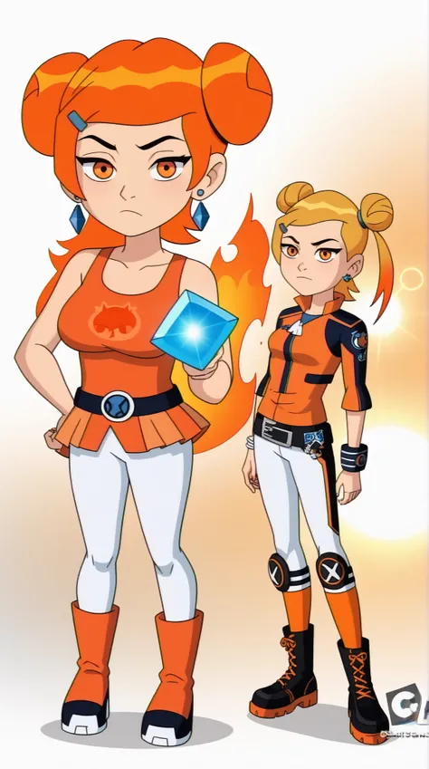 Genevieve "Gen" Tennyson (Gen 23)



Theme Color: Orange

Hairstyle: Twin buns with fiery orange streaks, looser and slightly wilder than her prime version

Eye Color: Bright amber-orange

Hair Color: Golden blonde with orange highlights

Skin Tone: Slight...