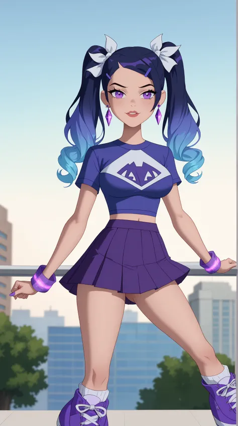 Guinevere "Guin" Tennyson (Guin 23)



Theme Color: Purple

Hairstyle: Twin high ponytails with electric purple streaks, secured with silver ribbons

Eye Color: Violet-blue

Hair Color: Ash brown with bold violet streaks

Skin Tone: Cooler, slightly paler ...