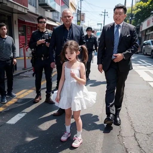 (NSFW), dynamic,
realistic, Press photo, Documentary Technique, Very clear image,HDR,
(full body visible:1.5), 

1girl, 3guy,

A Korean beauty idol ((12 yers old)) is captured by a korean gang and surrounded by men who look like they're ruthless,
The girls...