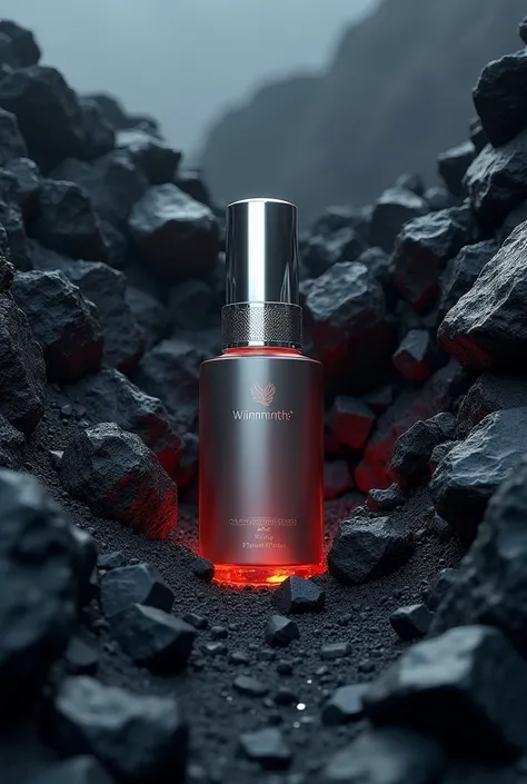 Face serum with coals and landslide around 
