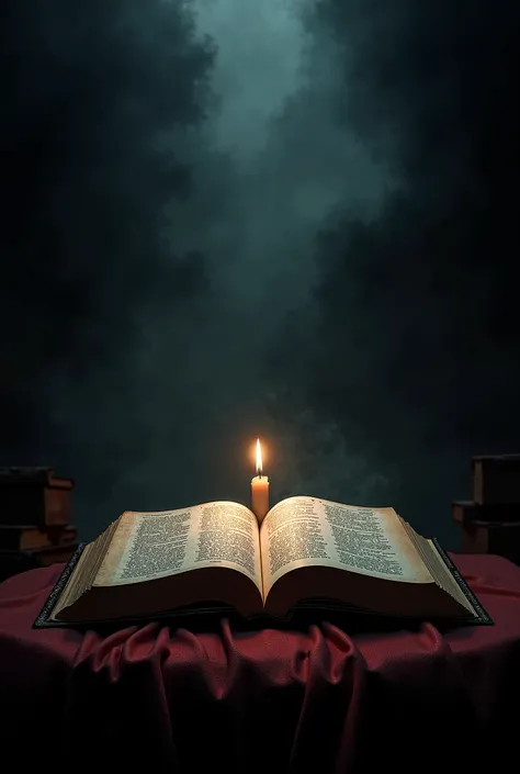 Open Bible dark background 