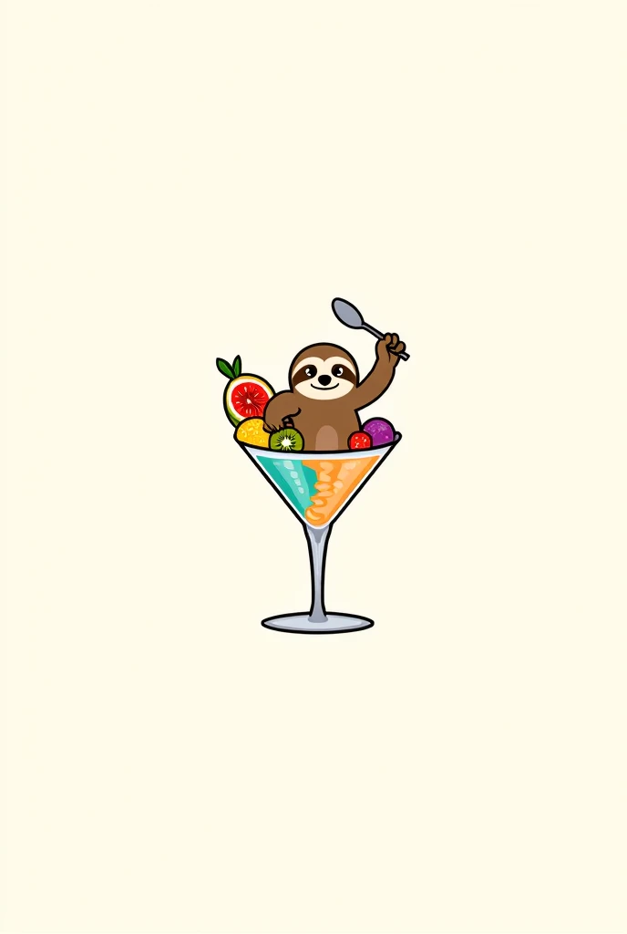  design Here is a detailed, step-by-step description of the CoctelArte logo with the requested changes:
	1.	 Charming Sloth :
	 • The protagonist of the logo is an adorable and playful sloth ,  represented in a modern and professional style .
	 design • It...