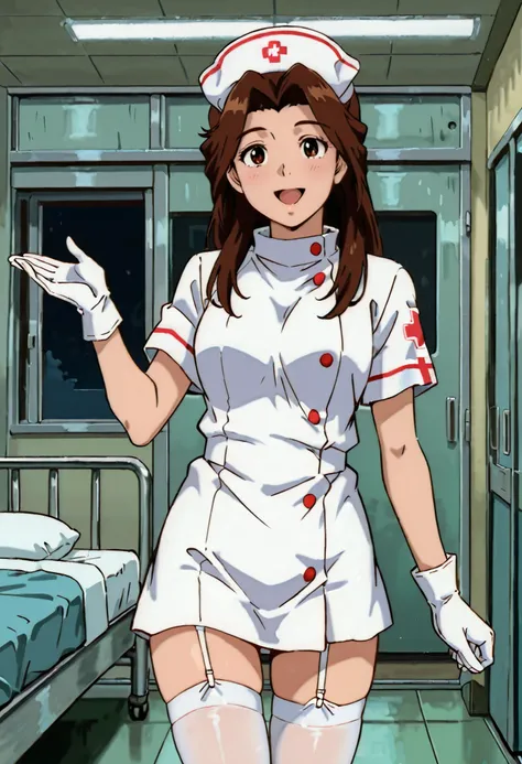 Score_9, score_8_up, score_7_up, source_anime, ippokumikomorita, solo, brown eyes, brown hair, long hair, curtained hair, (best quality), (high quality), {masterpiece}, extremely delicate and beautiful, ultra-detailed, beautiful detailed eyes, nurse, nurse...