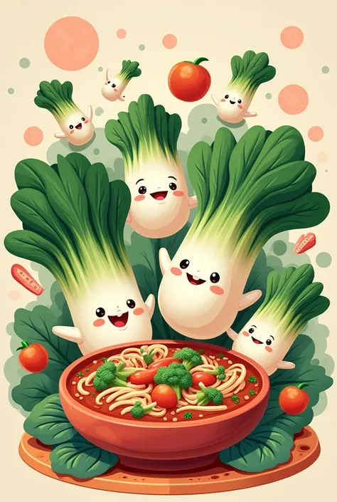 Cartoon Cantonese Vegetables