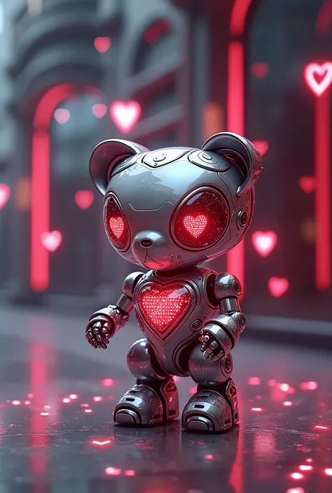 A futuristic Valentine’s Day gift – a heart-shaped robotic pet designed to deliver holographic love messages.
